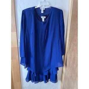 Drapers & Damon’s Royal Blue 2‎ Piece Dress Set Sz 2X